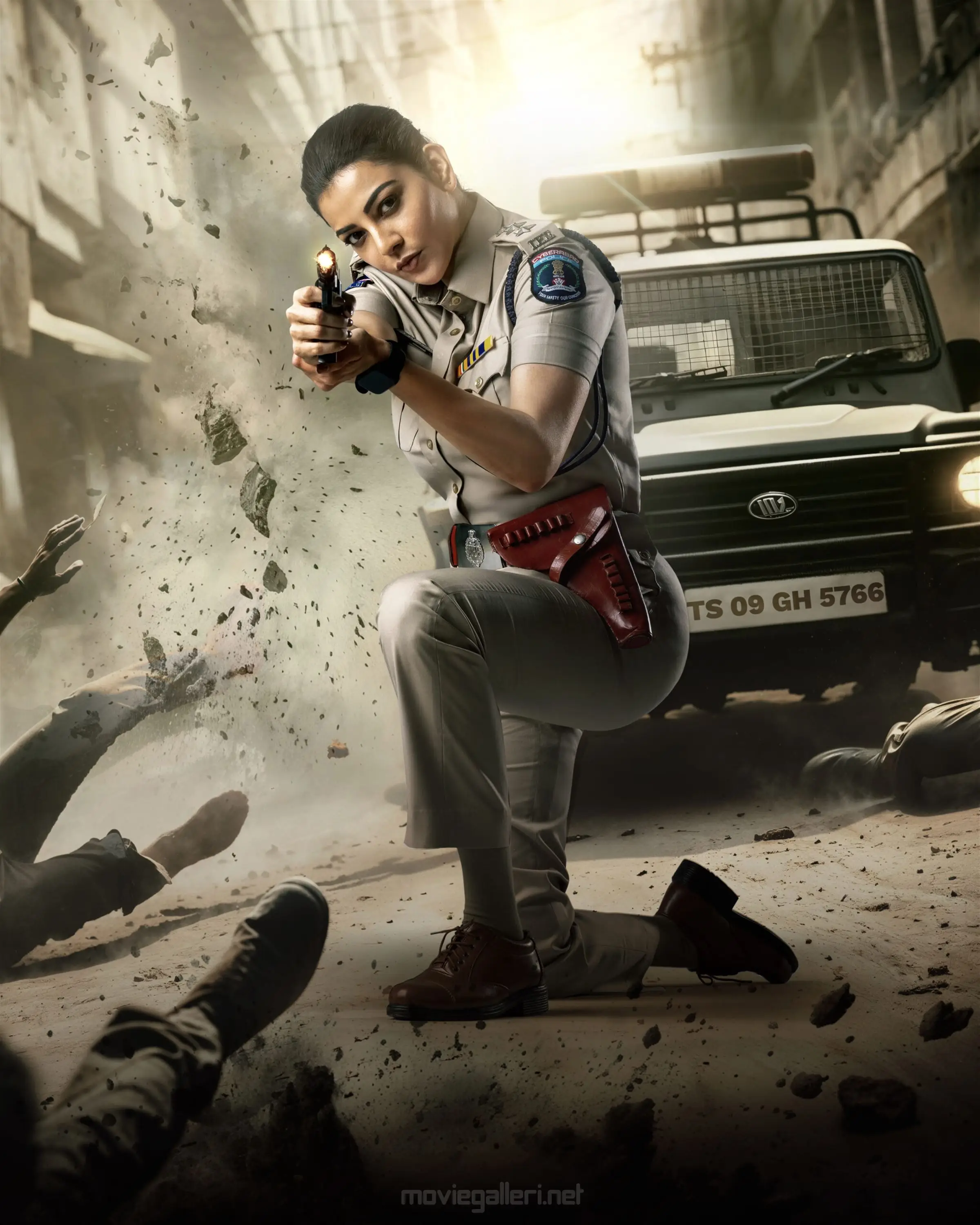 Actress Kajal Aggarwal as Satya IPS in Satyabhama Movie HD Wallpapers